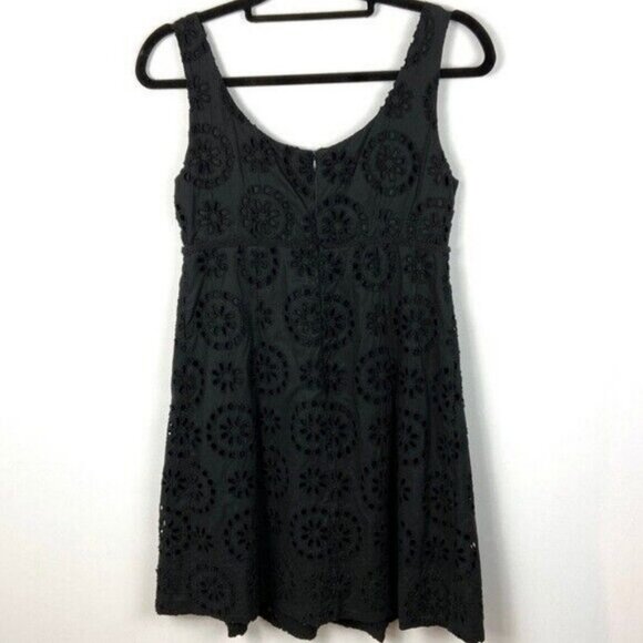 Jack Rogers Black Eyelet Mini Dress Size 4 Anne‎ Exploded Rondell Babydoll Y2K - Picture 3 of 6